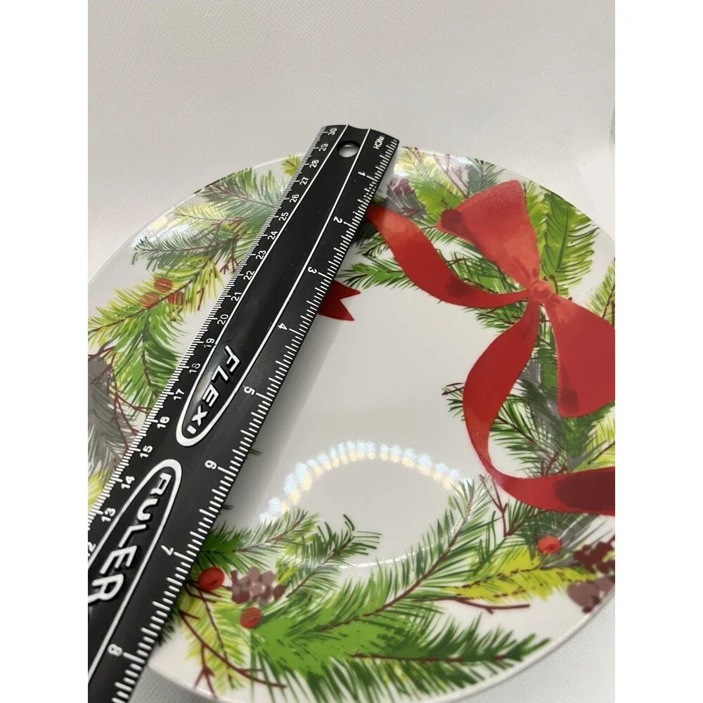 4 Christmas Wreath Salad Plate 8